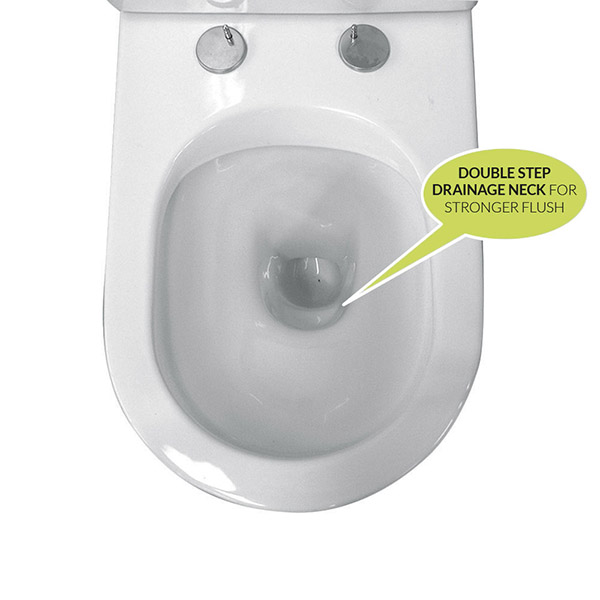 Oslo Short Projection Rimless Toilet, Compact Back to Wall Toilet