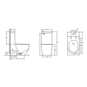 Toulouse toilet technical drawing
